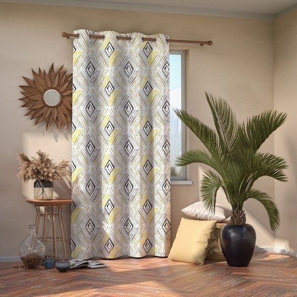 Zavesa AmeliaHome Geometric Grey, 140 x 245 cm