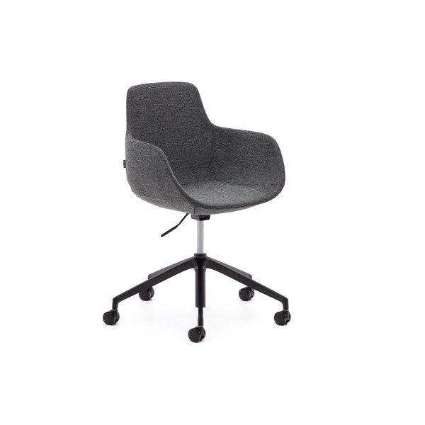 Temno siv oblazinjen jedilni stol Tissiana – Kave Home-image-1