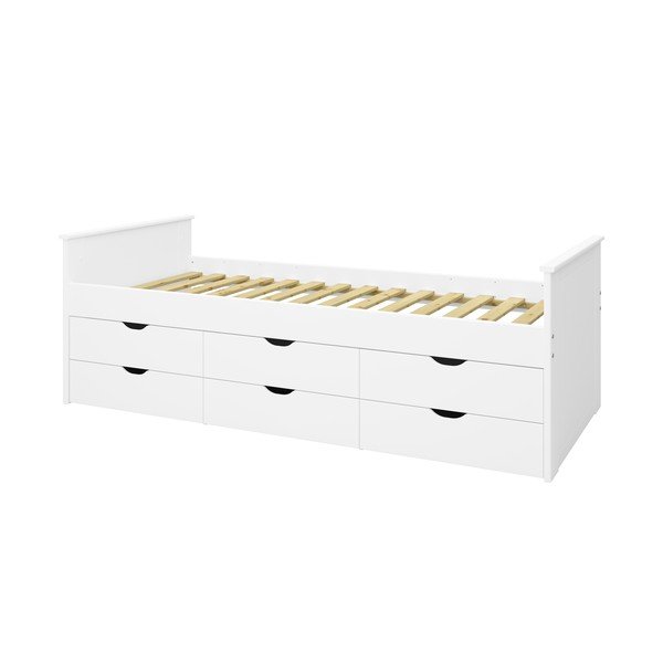 Bela otroška postelja s prostorom za shranjevanje 90x200 cm Alba - Tvilum-image-1