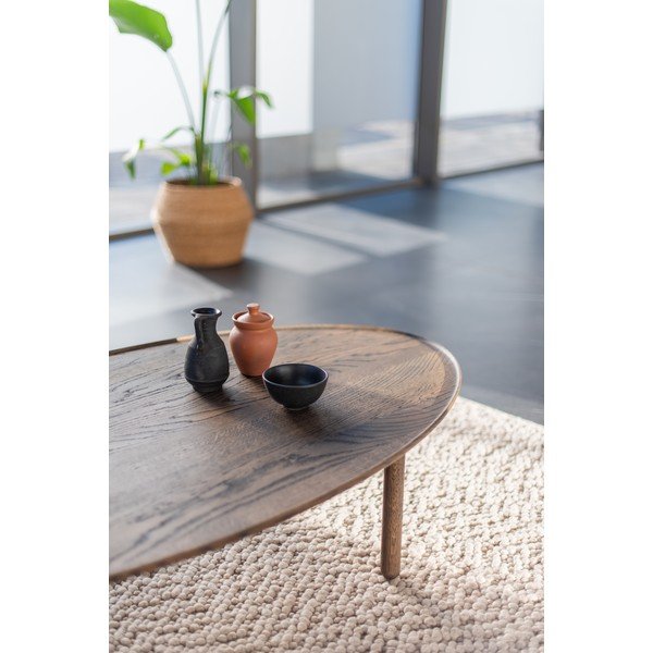 Rjava mizica iz masivnega hrasta 80x150 cm Mu – Gazzda-image-1