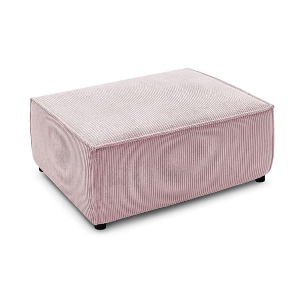 Svetlo rožnat tabure iz rebrastega žameta Nihad – Bobochic Paris-image-3