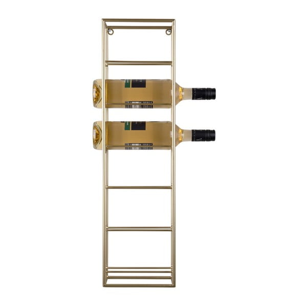 Stensko kovinsko držalo za vino v zlati barvi za 6 steklenic  Single  – PT LIVING-image-2