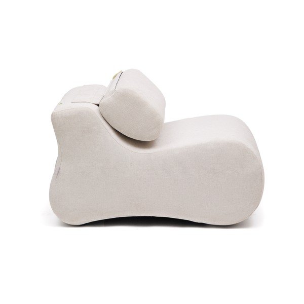 Bel/svetlo rožnat fotelj iz šenilje Club – Kave Home-image-1