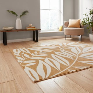 Oker rumena preproga 120x170 cm Sorral Leaves  – Catherine Lansfield