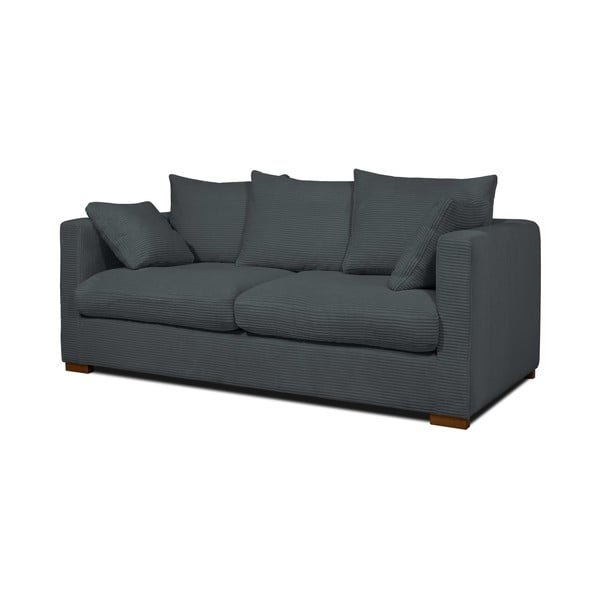Siva sedežna garnitura iz rebrastega žameta 175 cm Comfy – Scandic-image-2