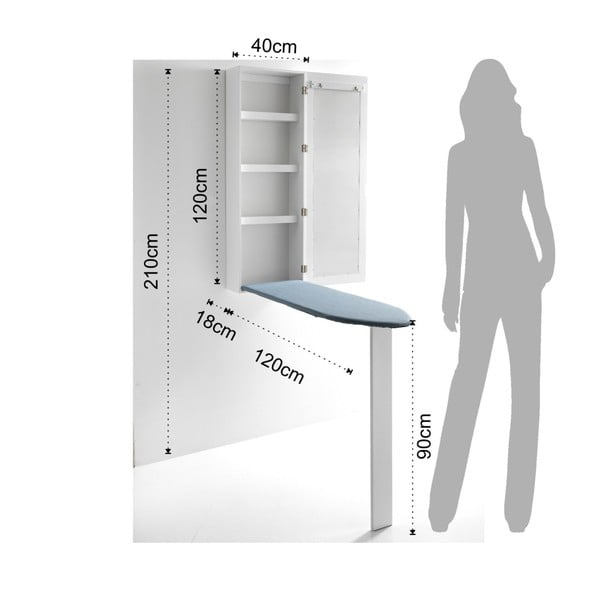 Stenska likalna deska z ogledalom Tomasucci Pratiko-image-3