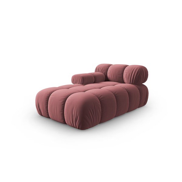 Rožnat žameten ležalnik (levi kot) Bellis – Micadoni Home-image-3
