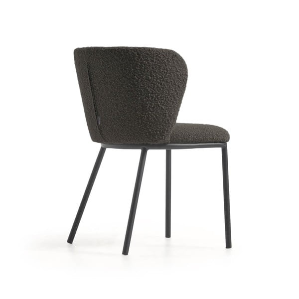 Črn oblazinjen jedilni stol Ciselia – Kave Home-image-3