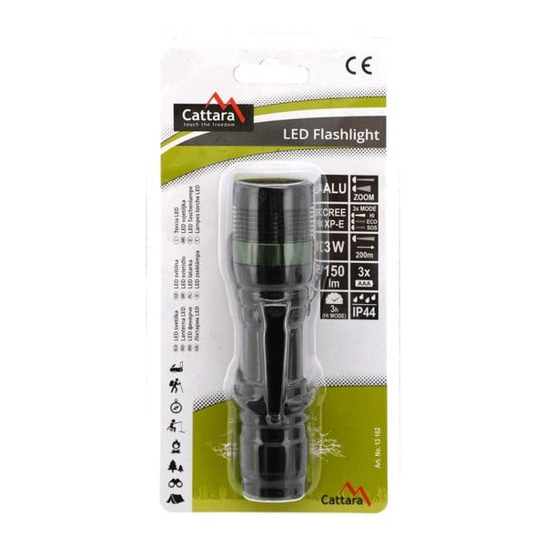 Črna žepna LED svetilka Cattara ZOOM-image-4