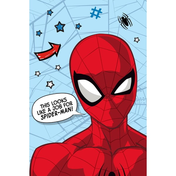 Rdeča/modra otroška odeja iz mikropliša 100x150 cm Spiderman – Jerry Fabrics