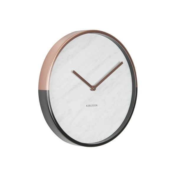 Present Time Marble Delight White Clock-image-1