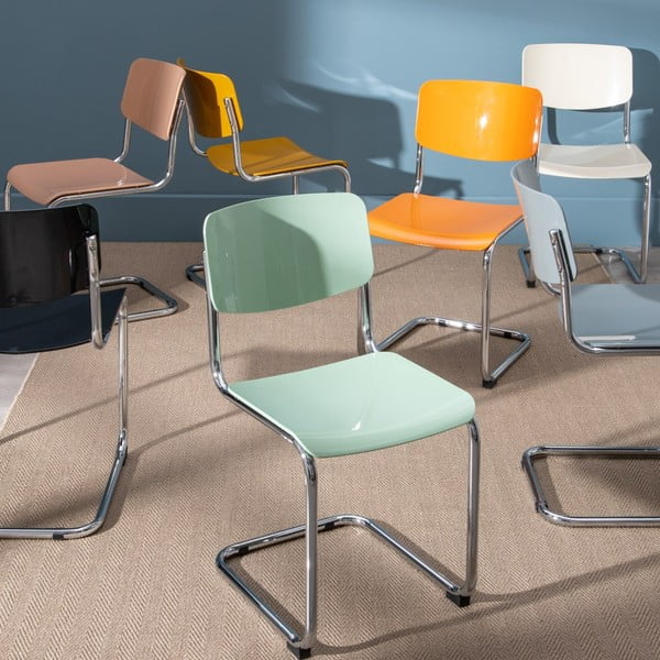 Sivi jedilni stoli v kompletu 4 ks Chrome – Ixia-image-1