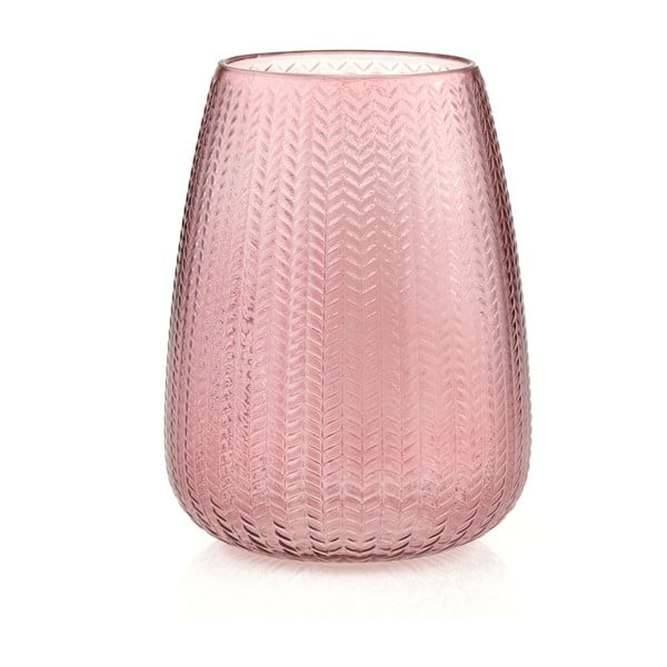 Svetlo rožnata steklena vaza (višina 24 cm) Sevilla – AmeliaHome