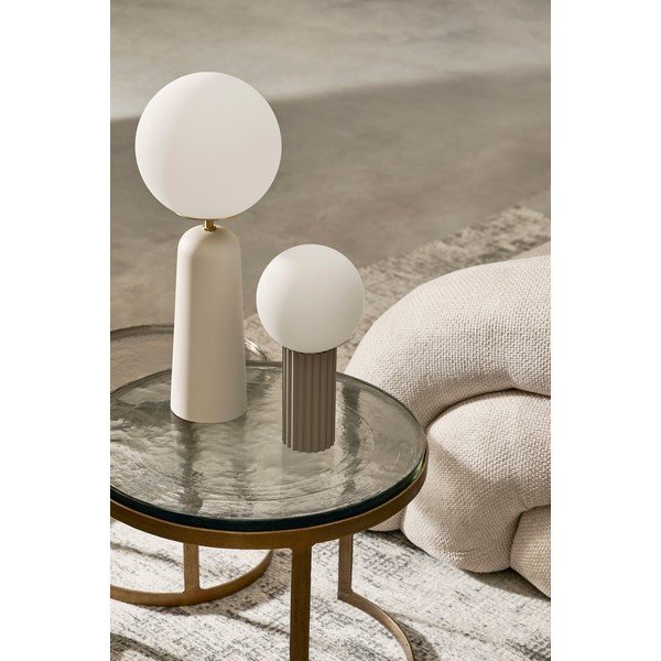 Bela kovinska namizna svetilka s steklenim senčilom (višina 51 cm) Delphine – Bizzotto-image-1