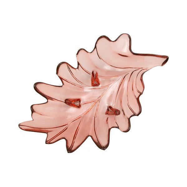 Rožnata skleda iz recikliranega stekla Mauro Ferretti List, 33 x 20 cm-image-3