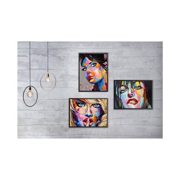Komplet 3 stenskih slik Tablo Center Pop Art