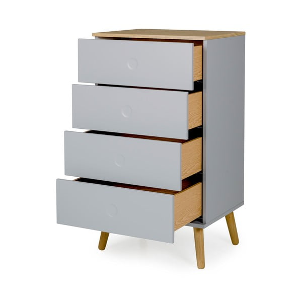 Siva komoda s hrastovimi nogami Tenzo Dot, širina 55 cm-image-3