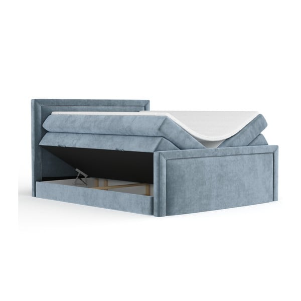 Modra boxspring postelja s prostorom za shranjevanje 160x200 cm Lavenda – Maison de Rêve-image-3