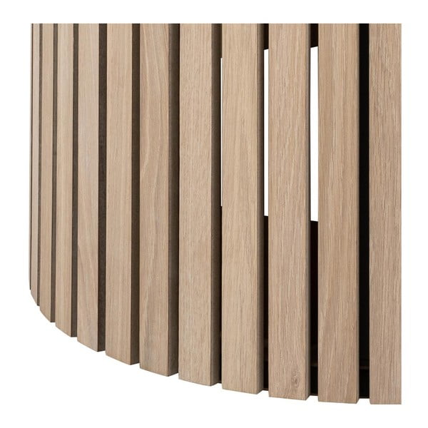 Okrogla jedilna miza z mizno ploščo v hrastovem dekorju ø 120 cm Linley – Actona-image-4