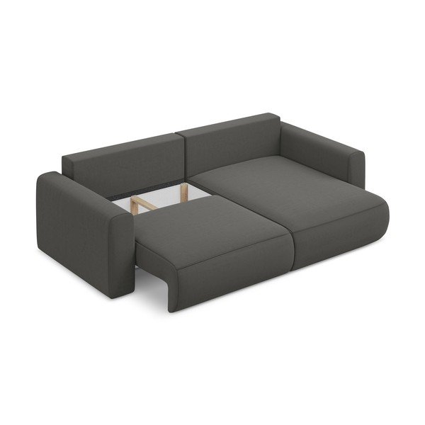 Temno siva žametna raztegljiva/s prostorom za shranjevanje kotna sedežna garnitura (desni kot/z ležalnikom) Kapua – Makamii-image-3