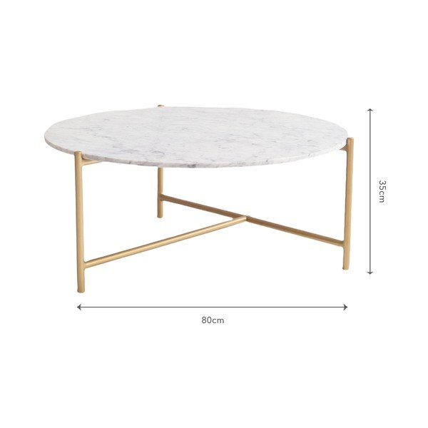 Bela marmorna okrogla mizica ø 80 cm Morgans – Really Nice Things-image-3