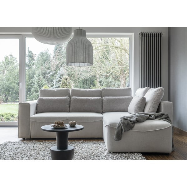 Kremno bel raztegljiv kotni kavč (obojestranski) Homely Tommy - Miuform-image-1