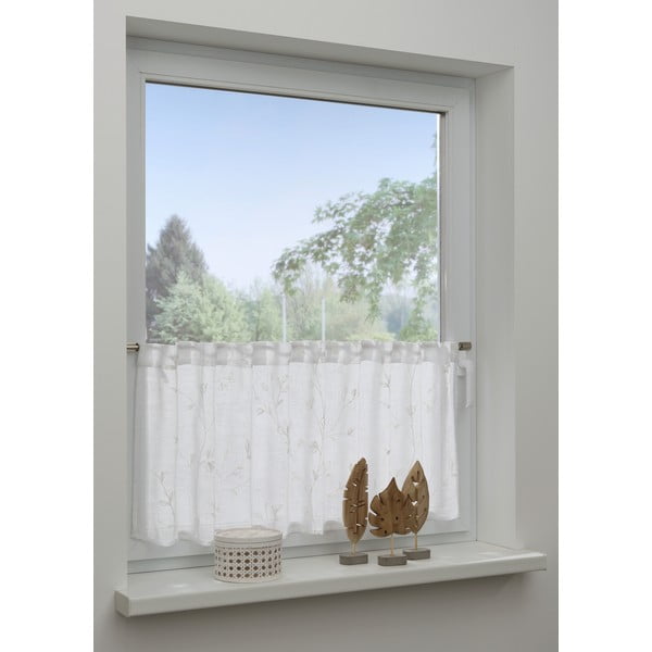 Bela prosojna zavesa 45x140 cm - Gardinia-image-2