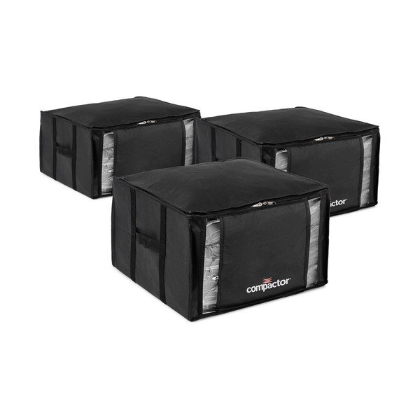 Črne vakuumske plastične škatle za shranjevanje v kompletu 3 ks 42x40x25 cm Black Edition – Compactor-image-2