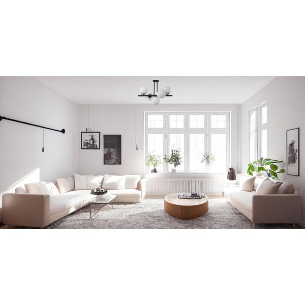 Bela/črna stropna svetilka s steklenim senčnikom ø 15 cm Sail – Squid Lighting-image-1