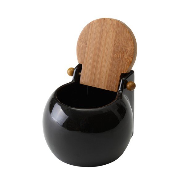 Črna posoda za sol s pokrovom Unimasa Ceramic, 700 ml-image-1