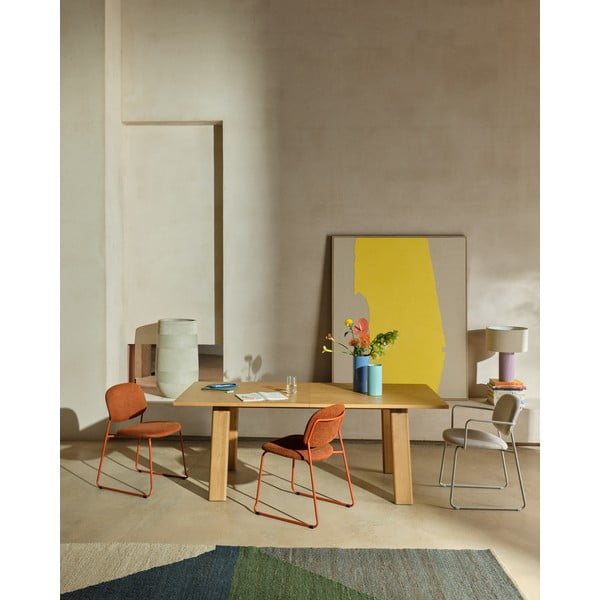 Raztegljiva jedilna miza z dodatno ploščo z mizno ploščo v hrastovem dekorju 95x200 cm Arlen – Kave Home-image-1