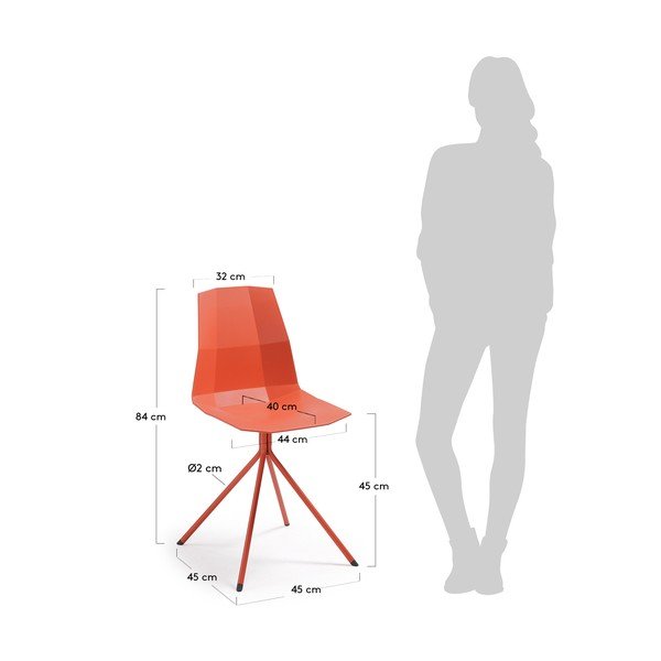 Komplet 2 rdečih jedilnih stolov La Forma Pixel-image-4