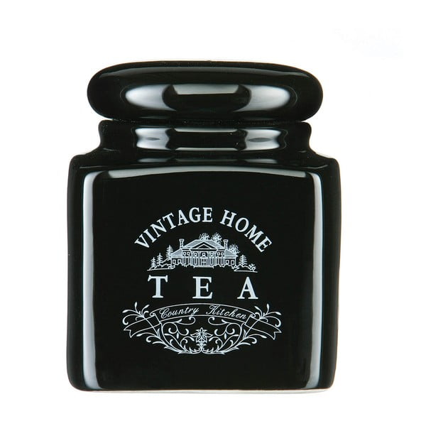 Črna keramična posoda za čaj Premier Housewares Vintage Home
