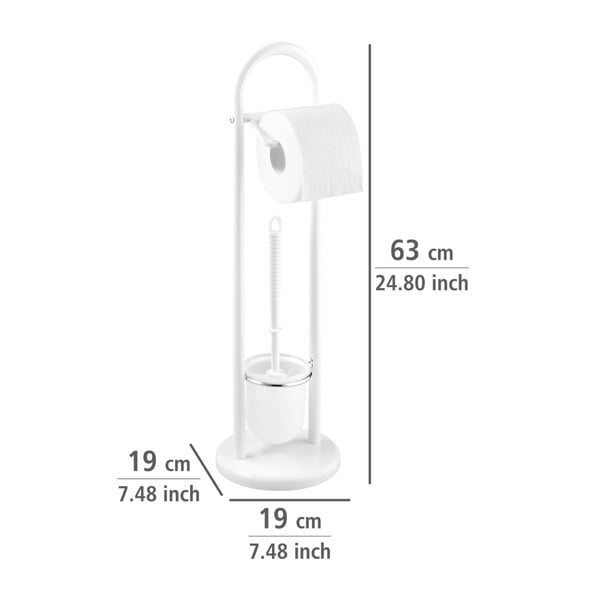 Bela WC ščetka z držalom za toaletni papir Wenko Siena-image-1