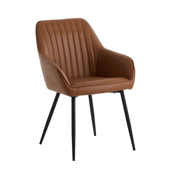 Rjavi oblazinjeni jedilni stoli v kompletu z nasloni za roke 2 ks Nolan Stripe – Unique Furniture