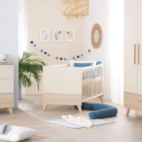 Bež otroška posteljica z nastavljivo višino 70x140 cm Sidney – Roba-image-1