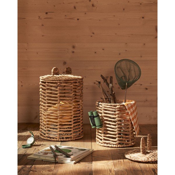 Otroške škatle za shranjevanje v kompletu 2 ks iz vodne hijacinte v naravni barvi ø 30x50 cm Venezia – Kave Home-image-1