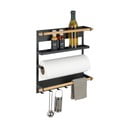 Črn stenski kuhinjski organizator Wenko Magna