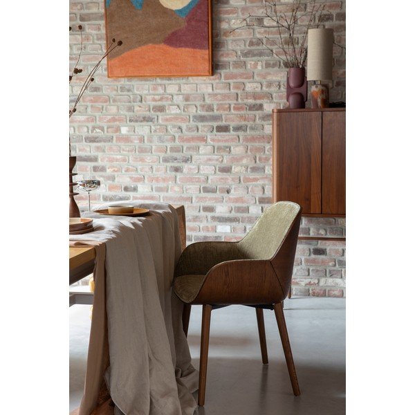 Zelen oblazinjen jedilni stol z nasloni za roke Taylor – Dutchbone-image-1