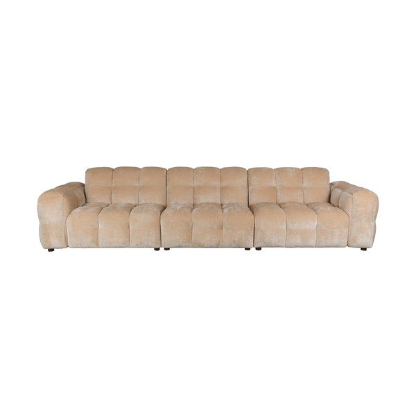 Bež žametna sedežna garnitura 364 cm Hackman – Dutchbone