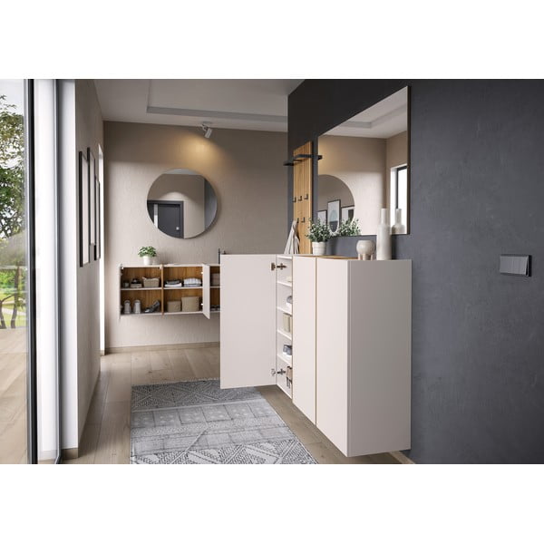 Kremno bela omara za hodnik 138x55x29 cm Libbiano – Germania-image-4