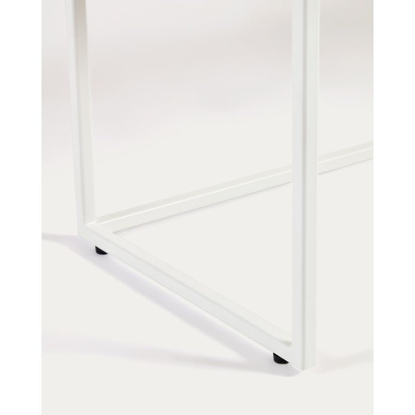 Bela/naravna stranska mizica v hrastovem dekorju 30x120 cm Yoana – Kave Home-image-3