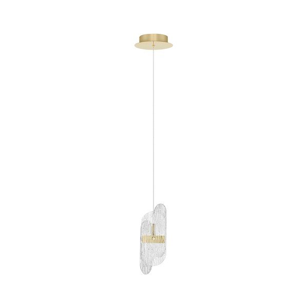Medeninasta kovinska LED zatemnitvena viseča svetilka s steklenim senčilom ø 14 cm Lucien – Nova Luce