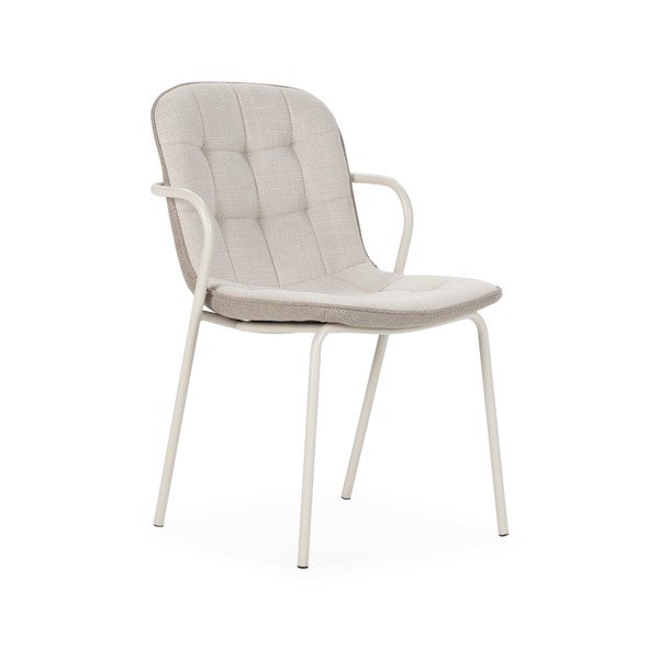 Bež oblazinjen jedilni stol z nasloni za roke Angie – Marckeric