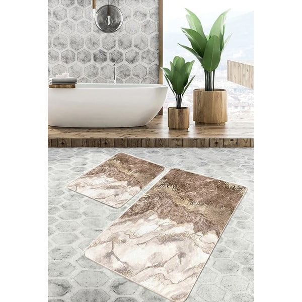 Rjave kopalniške preproge v kompletu 2 ks 60x100 cm – Mila Home-image-3