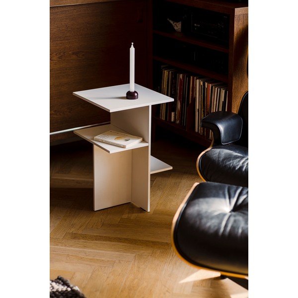 Sivo-bež nočna omarica s policami Atik – noo.ma-image-1