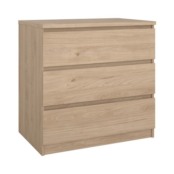 Komoda v hrastovem dekorju v naravni barvi 77x76x50 cm Naia – Tvilum