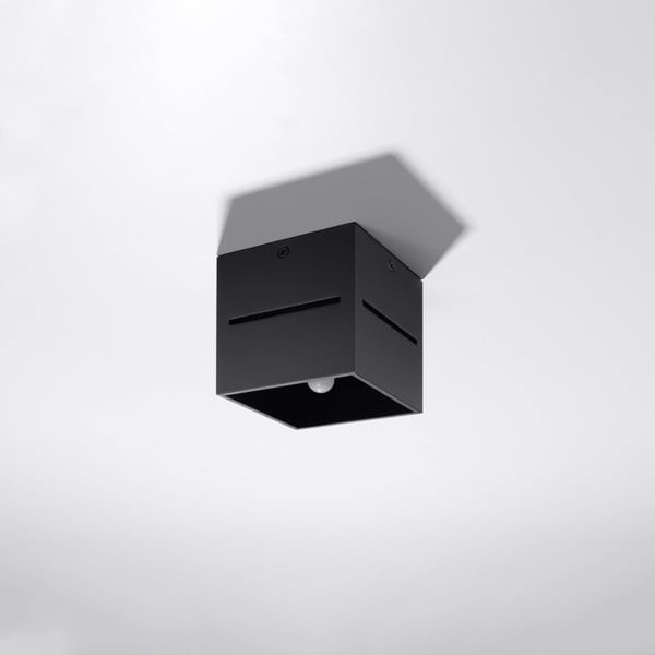 Črna stropna svetilka s kovinskim senčnikom 10x10 cm Lorum – Nice Lamps