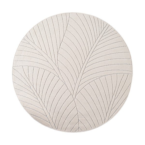Kremno bela okrogla notranja in zunanja preproga ø 160 cm Nova 1203 – Ayyildiz Carpets