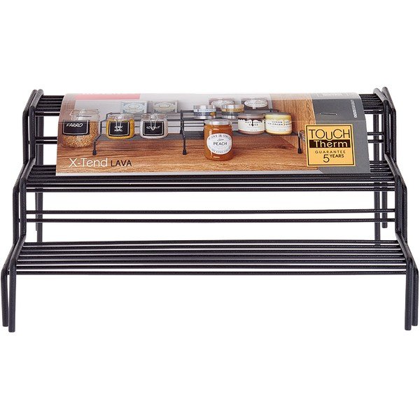 Črna nastavljiva kuhinjska polica Metaltex Lava-image-2